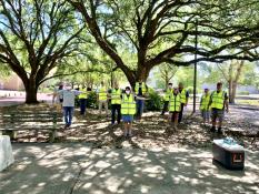 Volunteer group outside